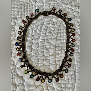 Handmade Multicolor Beaded Choker Necklace—Made in Ecuador